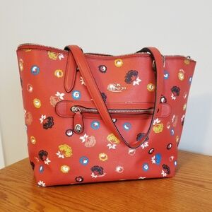 Coach floral print tote